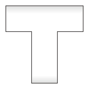 床貼ラインプロ 2枚1組 T型 白 (864-406)