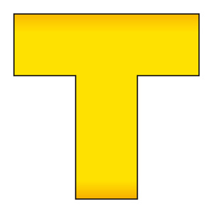 床貼ラインプロ 2枚1組 T型 黄 (864-407)