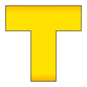 床貼ラインプロ 2枚1組 T型 黄 (864-407)