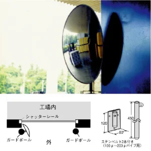フォークリフト出口ミラー ポール用 (869-62)