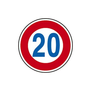 規制標識 アルミ 600φmm 最高速度 20 (894-52B)