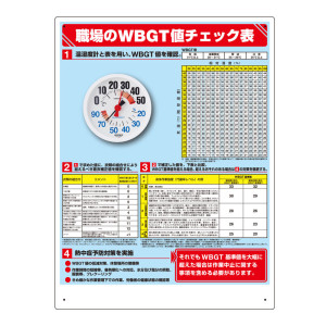 WBGT値チェック表 温湿度計付 (HO-515C)