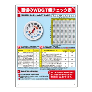 WBGT値チェック表 温湿度計付 (HO-515C)