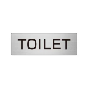 室名表示板 片面表示 アルミ（ヘアライン仕上げ） TOILET 小 (RS6-6)