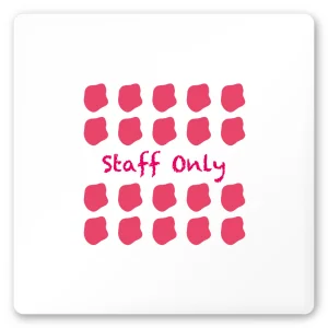 デザイナールームプレート　アパレル向け　ボタニカル Staff 白マットアクリル W150×H150 (AC-1515-AA-IM3-0109)