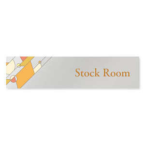 デザイナールームプレート　アパレル向け　グラス ストックルーム アルミ板 W250×H60 (AL-2560-AB-KM2-0217)