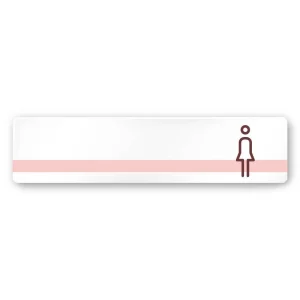デザイナールームプレート　ライン 女子トイレ1 白マットアクリル W250×H60 (AC-2560-HA-NH1-0205)