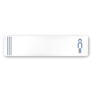 デザイナールームプレート　タオル 男子トイレ２ 白マットアクリル W250×H60 (AC-2560-HA-NT2-0204)