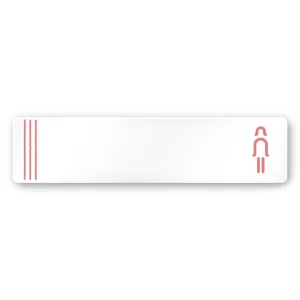 デザイナールームプレート　タオル 女子トイレ2 白マットアクリル W250×H60 (AC-2560-HA-NT2-0206)