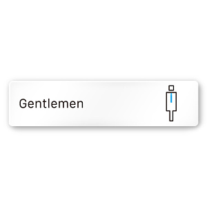 デザイナールームプレート 会社向け ビビット 男子トイレ2 白マットアクリル W250×H60 (AC-1515-OA-IM3-0204)