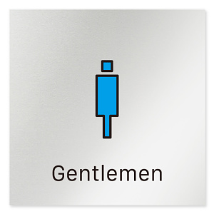 デザイナールームプレート 会社向け ビビット 男子トイレ1 アルミ板 W150×H150 (AL-1515-OB-IM3-0103)