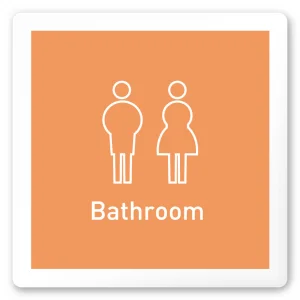 デザイナールームプレート　飲食店向け　シンプル トイレ2 白マットアクリル W150×H150 (AC-1515-RA-IM2-0102)