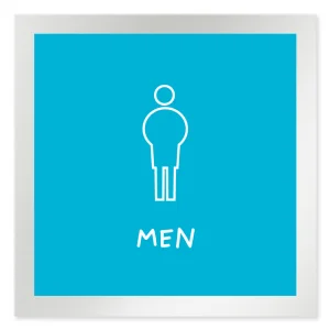 デザイナールームプレート　飲食店向け　シンプル 男子トイレ２ アルミ板 W150×H150 (AL-1515-RB-IM2-0104)