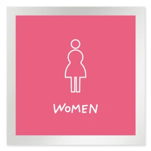 デザイナールームプレート　飲食店向け　シンプル 女子トイレ2 アルミ板 W150×H150 (AL-1515-RB-IM2-0106)