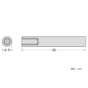 パネルフィクス バー φ6 φ6-40 片ナット (SCPAB055)