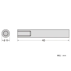 パネルフィクス バー φ6 φ6-40 片ナット (SCPAB055)