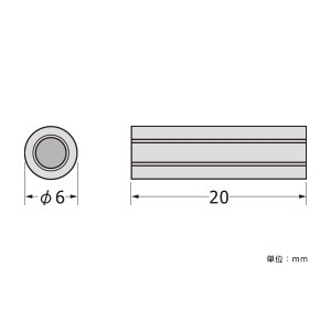 パネルフィクス バー φ6 φ6-20 両ナット (SCPAB057)