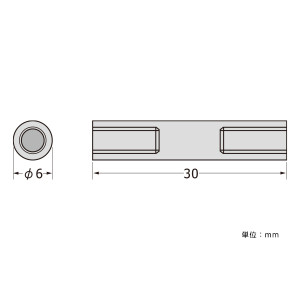 パネルフィクス バー φ6 φ6-30 両ナット (SCPAB058)