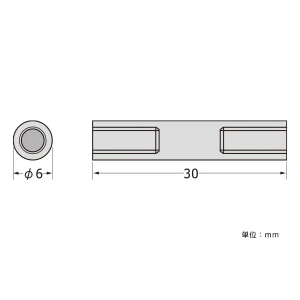 パネルフィクス バー φ6 φ6-30 両ナット (SCPAB058)
