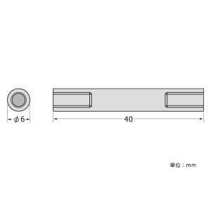 パネルフィクス バー φ6 φ6-40 両ナット (SCPAB059)