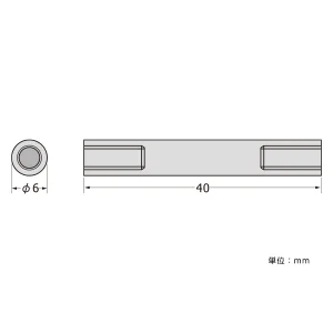 パネルフィクス バー φ6 φ6-40 両ナット (SCPAB059)