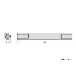 パネルフィクス バー φ6 φ6-50 両ナット (SCPAB060)