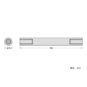 パネルフィクス バー φ6 φ6-50 両ナット (SCPAB060)