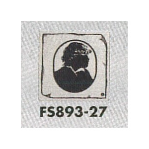 表示プレートH トイレ表示 ステンレス イラストシルエット 80mm角 表示:男性用 (FS893-27)