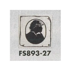 表示プレートH トイレ表示 ステンレス イラストシルエット 80mm角 表示:男性用 (FS893-27)