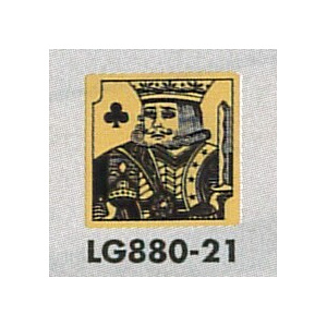 表示プレートH トイレ表示 真鍮金メッキ イラストトランプ 80mm角 表示:男性用 (LG880-21)