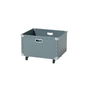 キャスター付ファイバーボックス フチ強化タイプ（W520）