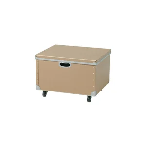 キャスター付ファイバーボックス フチ強化タイプ（W520） フタ付