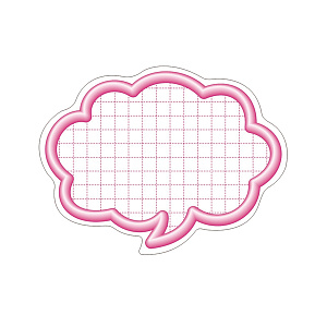 16-4112 抜型カード 吹出し￥なし ピンク（5個セット）