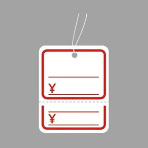 18-22提札角丸四角型赤 ミシン目入 1000枚箱入