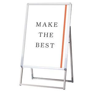 ポスターグリップスタンド看板 屋外用  (防水パック付) B2片面 シルバー (BOPGSK-B2KS)