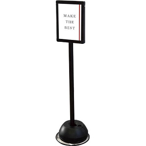 屋外ポールサインスタンド ブラック A4縦 片面 (BOPSS-A4TK)