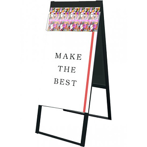 パンフレットケーススタンド看板 B2 両面 上(Dタイプ ) ブラック (BPCSKD-B2R)