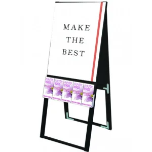 パンフレットケーススタンド看板 B2 両面 下(Uタイプ ) ブラック (BPCSKU-B2R)