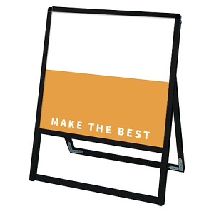 バリウススタンド看板 アルミ複合板タイプ ブラック 片面タイプ 600×600 (BVASKAP-600X600K)