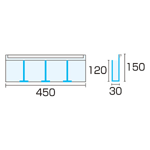 パンフレットケース  450幅 シルバー (CSK-W450(S))
