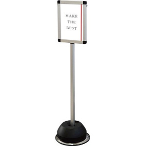 屋外ポールサインスタンド シルバー A4縦 片面 (OPSS-A4TK)