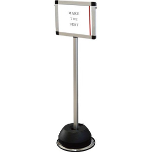 屋外ポールサインスタンド シルバー A4横 片面 (OPSS-A4YK)