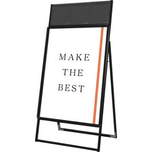 ポスターグリップスタンド看板カタログケース付　片面 B1 ブラック 屋内用 (PGSKK-B1KB)