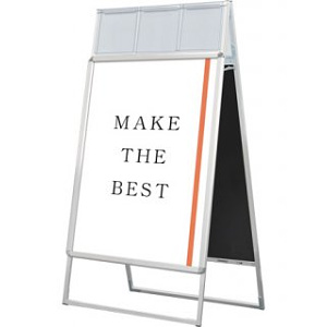 ポスターグリップスタンド看板カタログケース付　両面 B1 シルバー 屋内用 (PGSKK-B1RS)