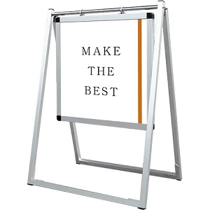 屋外対応スイングサイン アクリルカバータイプ 450×450 シルバー (SWSAC-450X450)