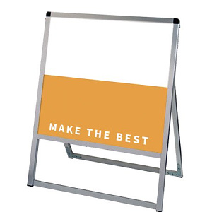 バリウススタンド看板 アルミ複合板タイプ シルバー 600×600 片面タイプ (VASKAP-600X600K)