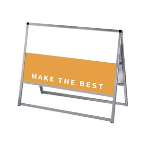 バリウススタンド看板 アルミ複合板タイプ シルバー 900×600 両面タイプ (VASKAP-900X600R)