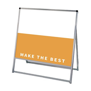 バリウススタンド看板 アルミ複合板タイプ シルバー 900×900 片面タイプ (VASKAP-900X900K)