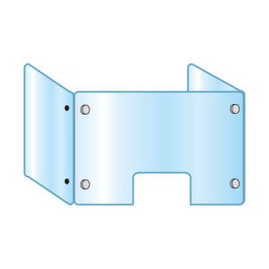 3面・コの字型アクリルパーテーション (飛沫感染プロテクションガード)  3面窓付 600×900×450 (APT3F-M600X900X450)