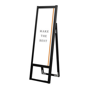 フラットオープンスタンド看板 A3縦縦(A1ハーフ) ブラック 片面 (BFOSK-A3TTK)